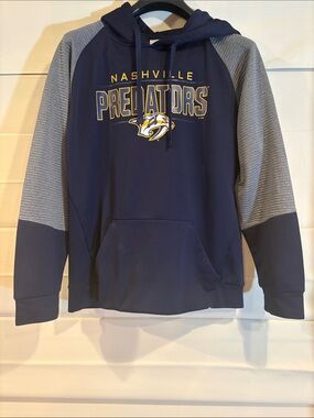 NHL Navy and Gray Nashville Predators Pullover Hoodie